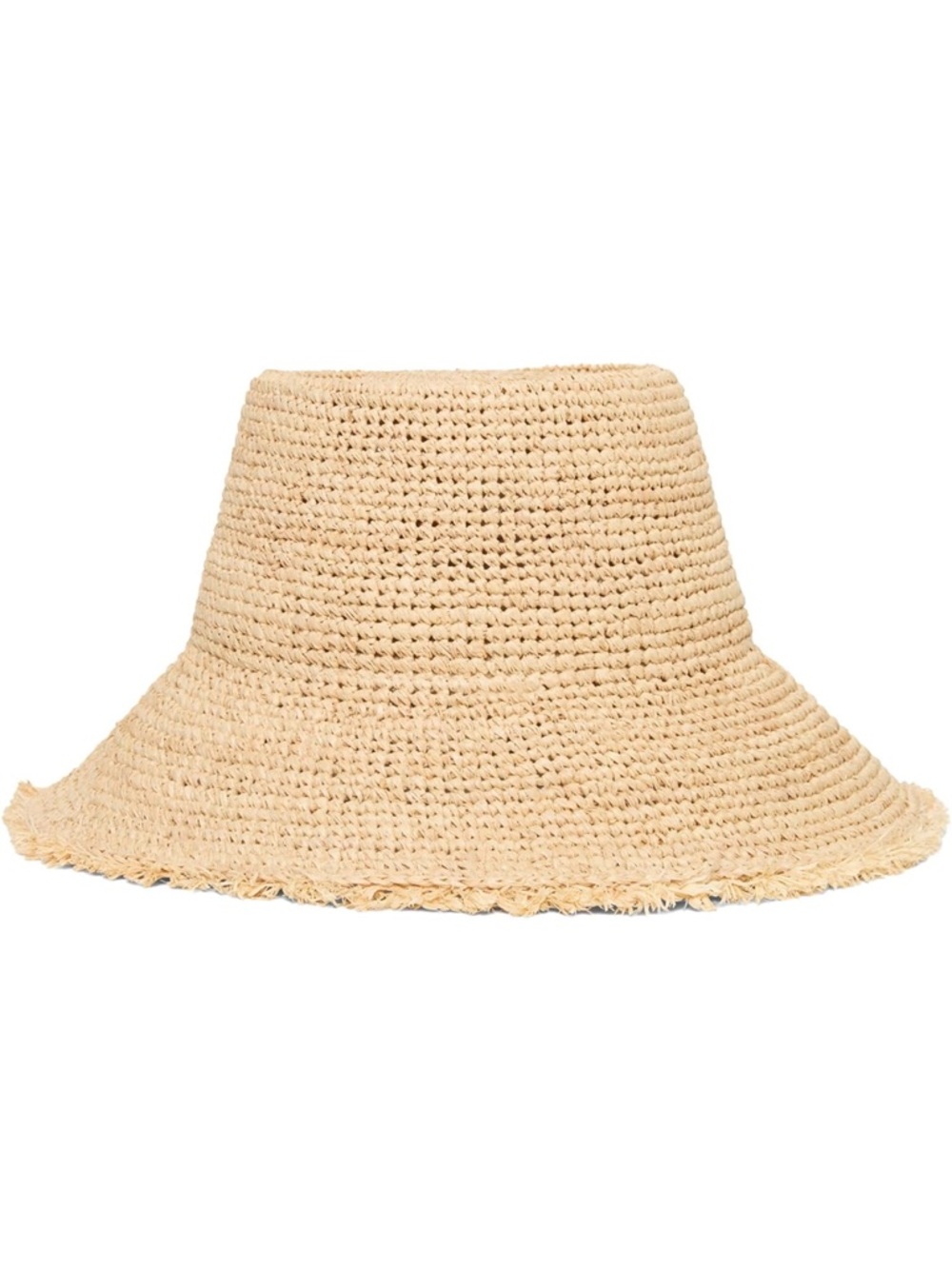 l*space Paco Natural Straw Fringe-Edge Bucket Hat